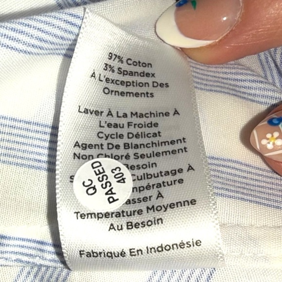 NWT TALBOTS NON-IRON PERFECT SHIRT - GALA STRIPE Plus 14W Blue/White - Picture 14 of 16